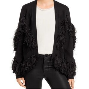 KOBI HALPERIN Women's Black Fringe Sweater